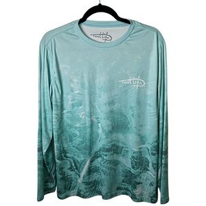 Reel Life Men’s Long Sleeve Dri-Fit Tee - Teal/Mint Green